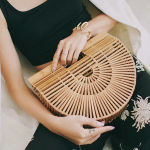 Round Straw Bags For Women Handmade Woven Beach 27